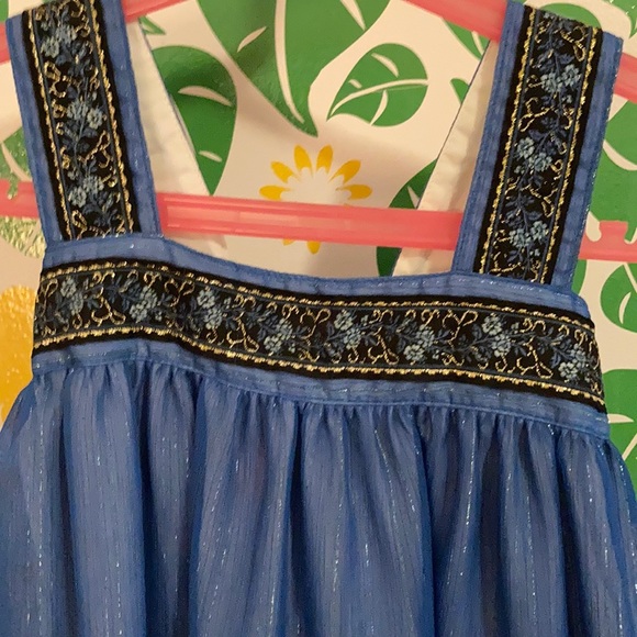 Sweet Boutons | Blue/Gold Dress| Size 6 - Picture 2 of 6